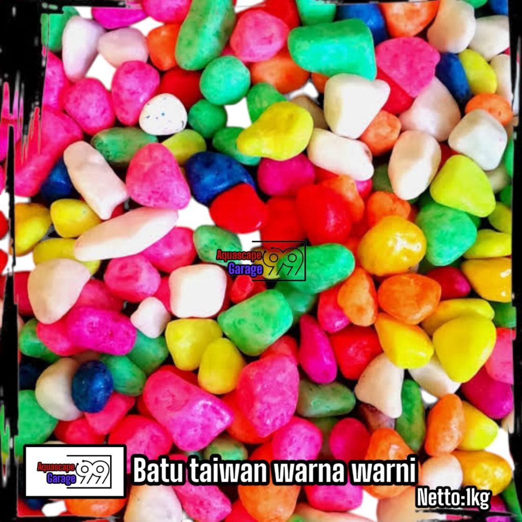 batu warna warni aquarium 1kg / baru warna warni aquascape / batu warna warni / batu taiwan