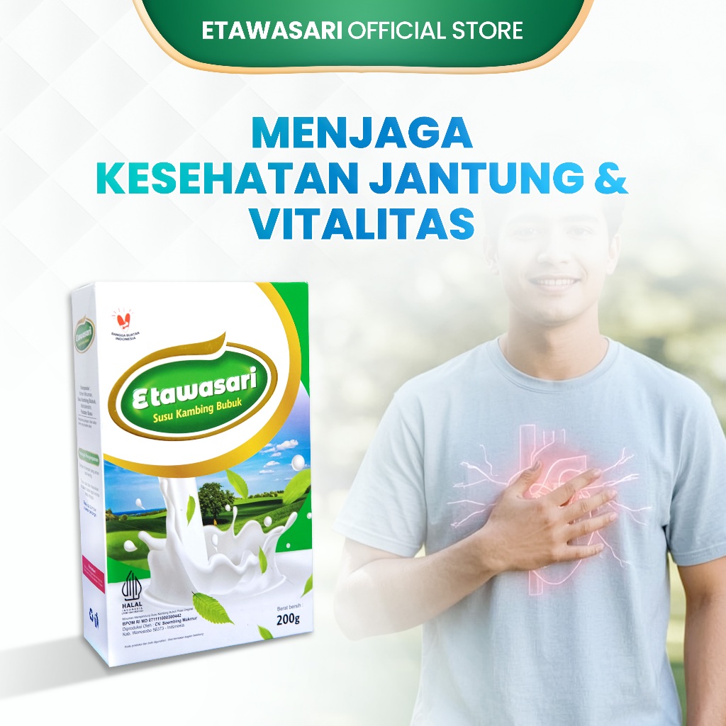 

Etawasari Susu Etawa Menjaga Kesehatan Jantung dan Vitalitas 200 Gram