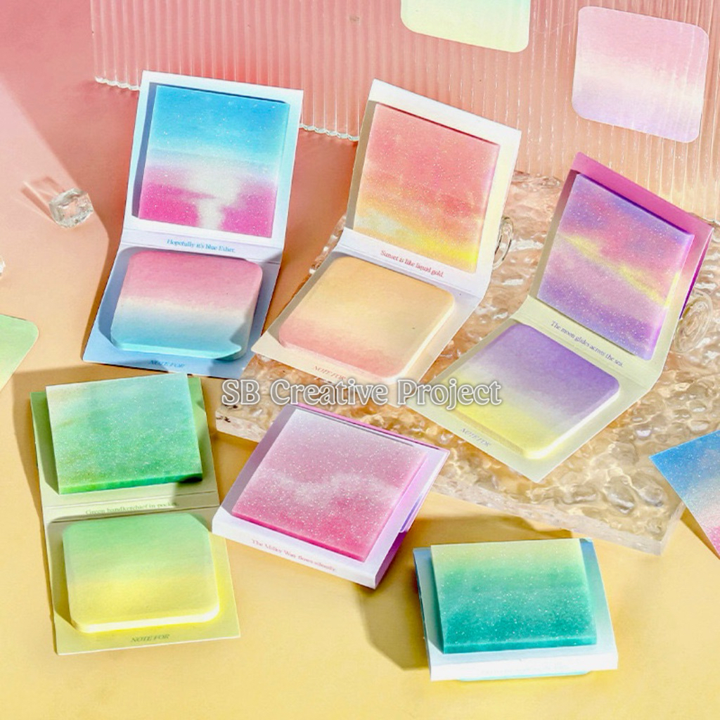 

Sticky Note Gradasi Glitter Transparan 50 Lembar Bagus untuk Pengingat Dokumen Stationery