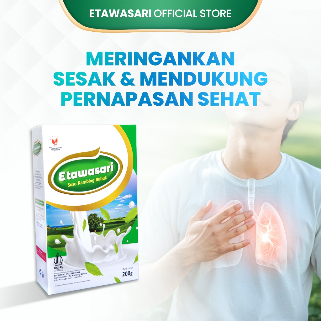 

Etawasari Susu Etawa Membantu Gejala Sesak Nafas Asma Mendukung Pernapasan Sehat 200 Gram