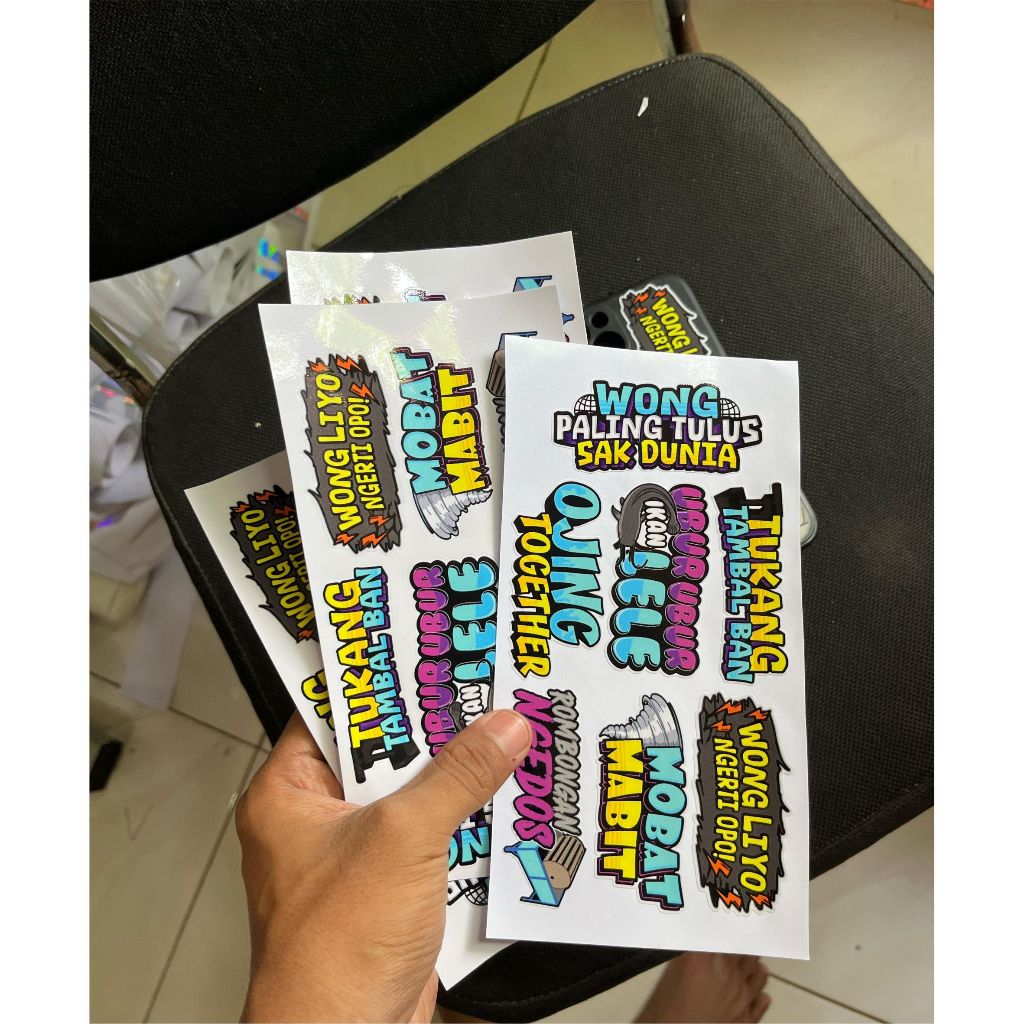 

STIKER PACK ISI 7PCS STIKER TUKANG TAMBAL BAN STIKER WONG PALING TULIS SAK DUNIA STIKER OJING TOGETHER STIKER UBUR UBUR IKAN LELE