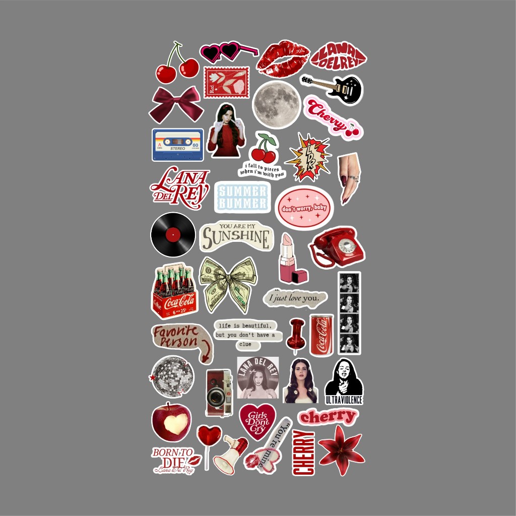 

STIKER PACK 44PCS LANA DEL REY STIKER ESTETIC STIKER ANTI AIR ANTI LUNTUR