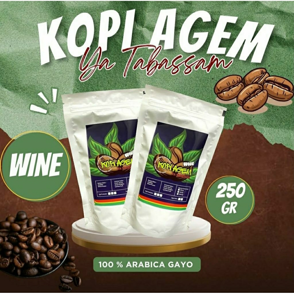 

Kopi Agem Arabica Wine 150gr 250gr 500gr 1kg