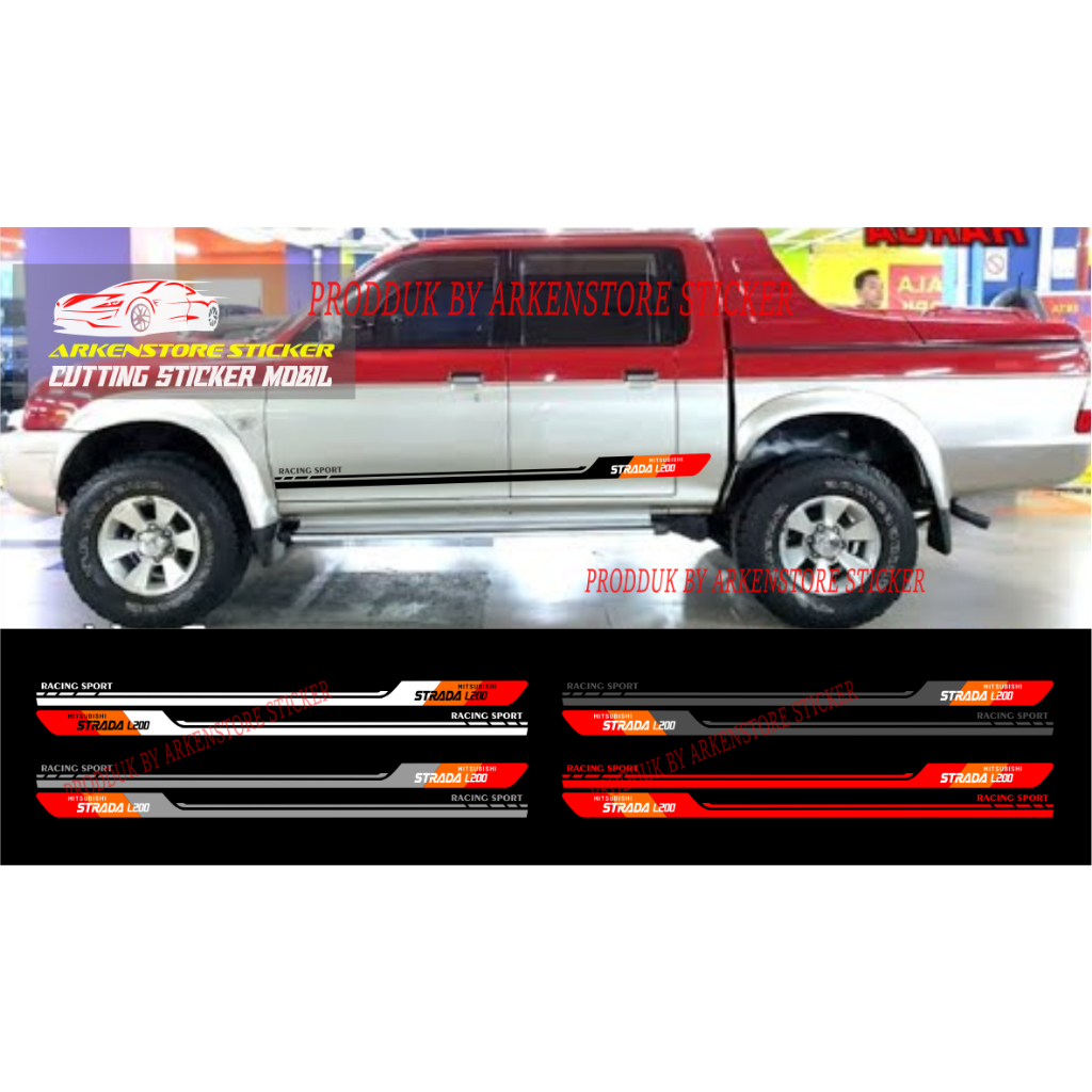 Stiker mobil Mitsubishi Strada l200 cutting stiker sticker mobil Strada l200 stiker terbaru