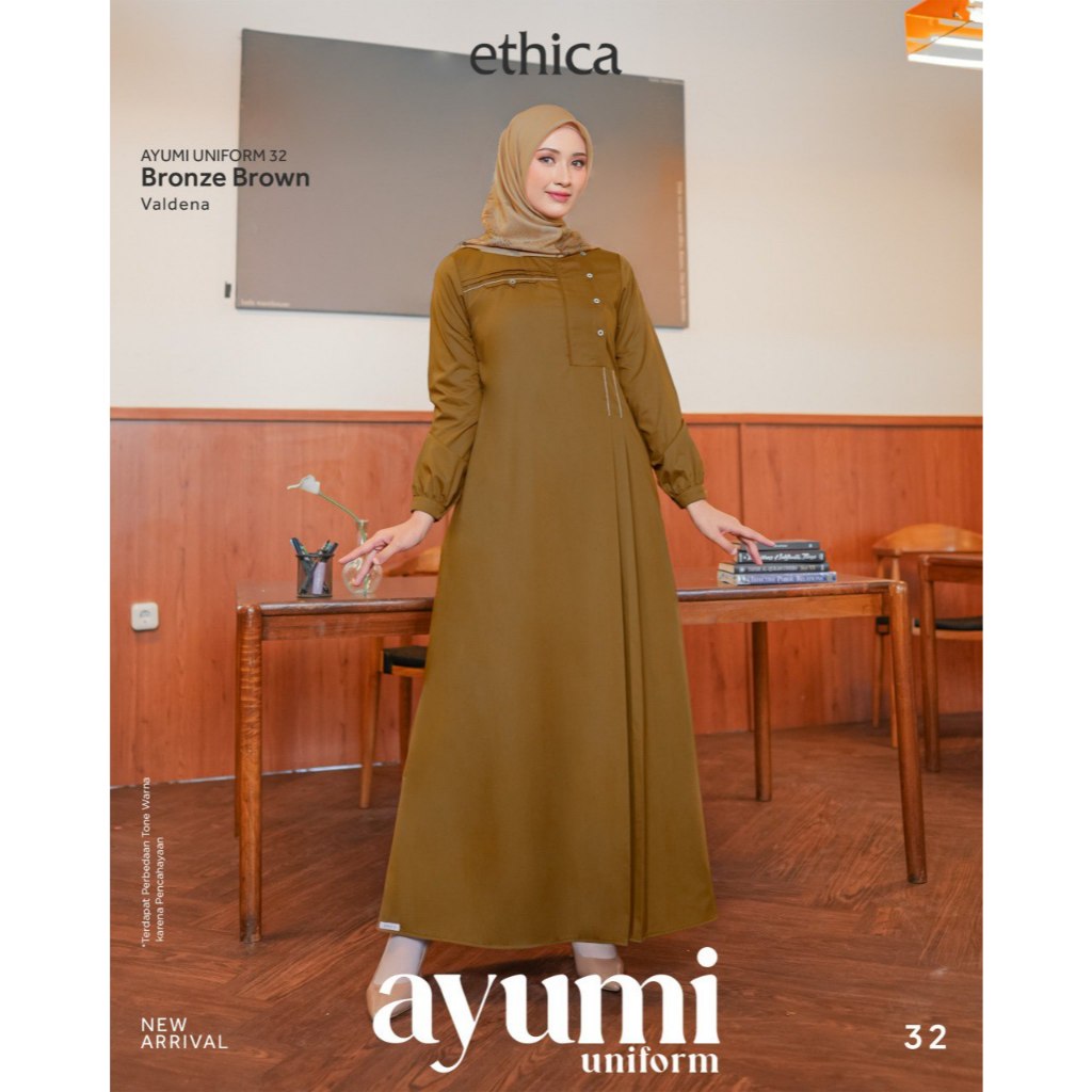 BAJU KEKI GAMIS BY ETHICA, AYUMI UNIFORM 32 BRONZE BROWN (ETHICA MATARAM)