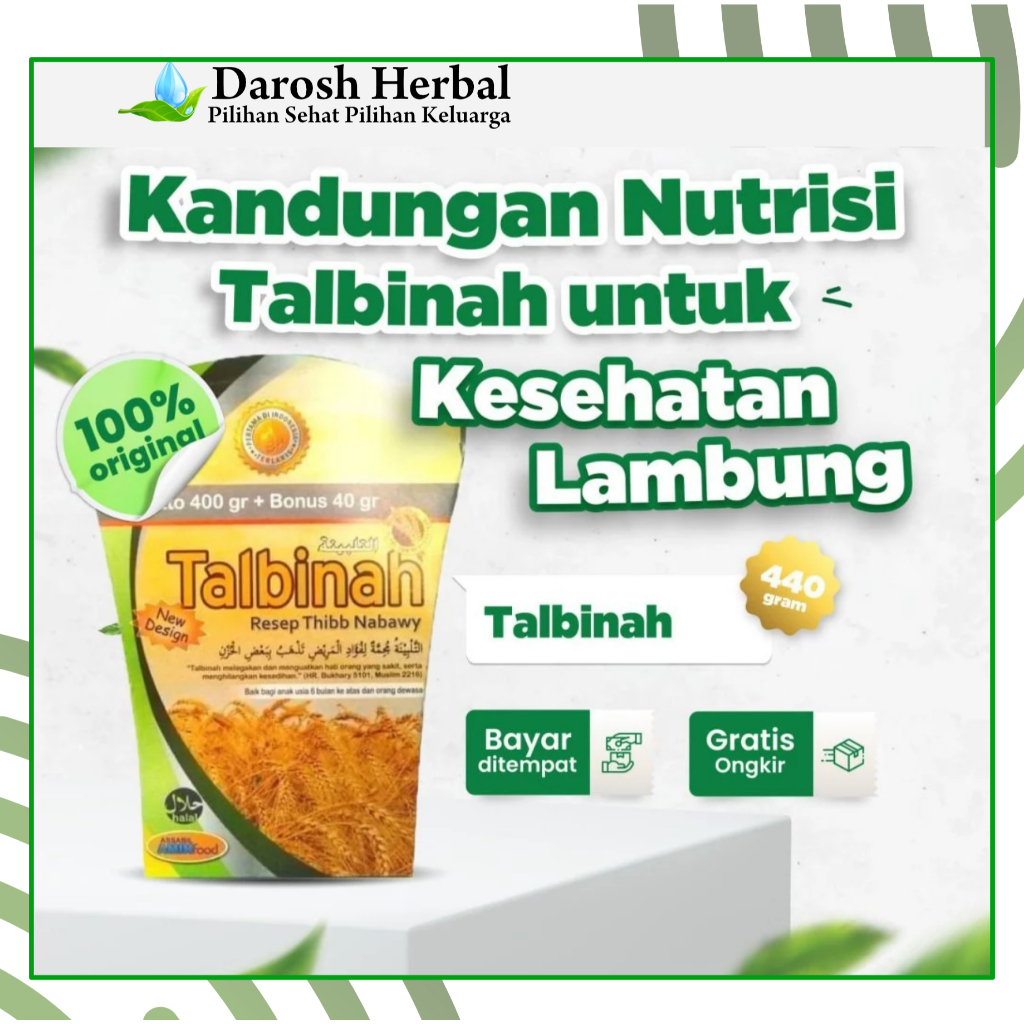 

Tepung Gandum Talbinah Talbina 400gr + 40gr - Resep Thibbun Nabbawy Untuk Penyakit Pencernaan Maag Kronis GERD | Obat Magh