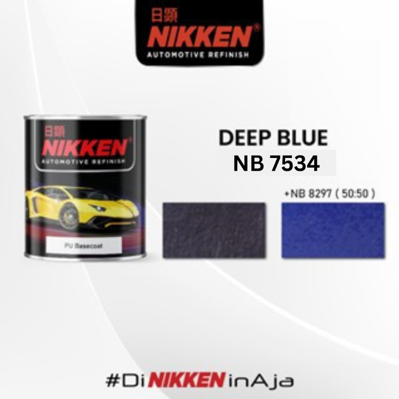 NIKKEN NB 7534 - Warna Solid - Cat PU Basecoat Motor Mobil - Deep Blue
