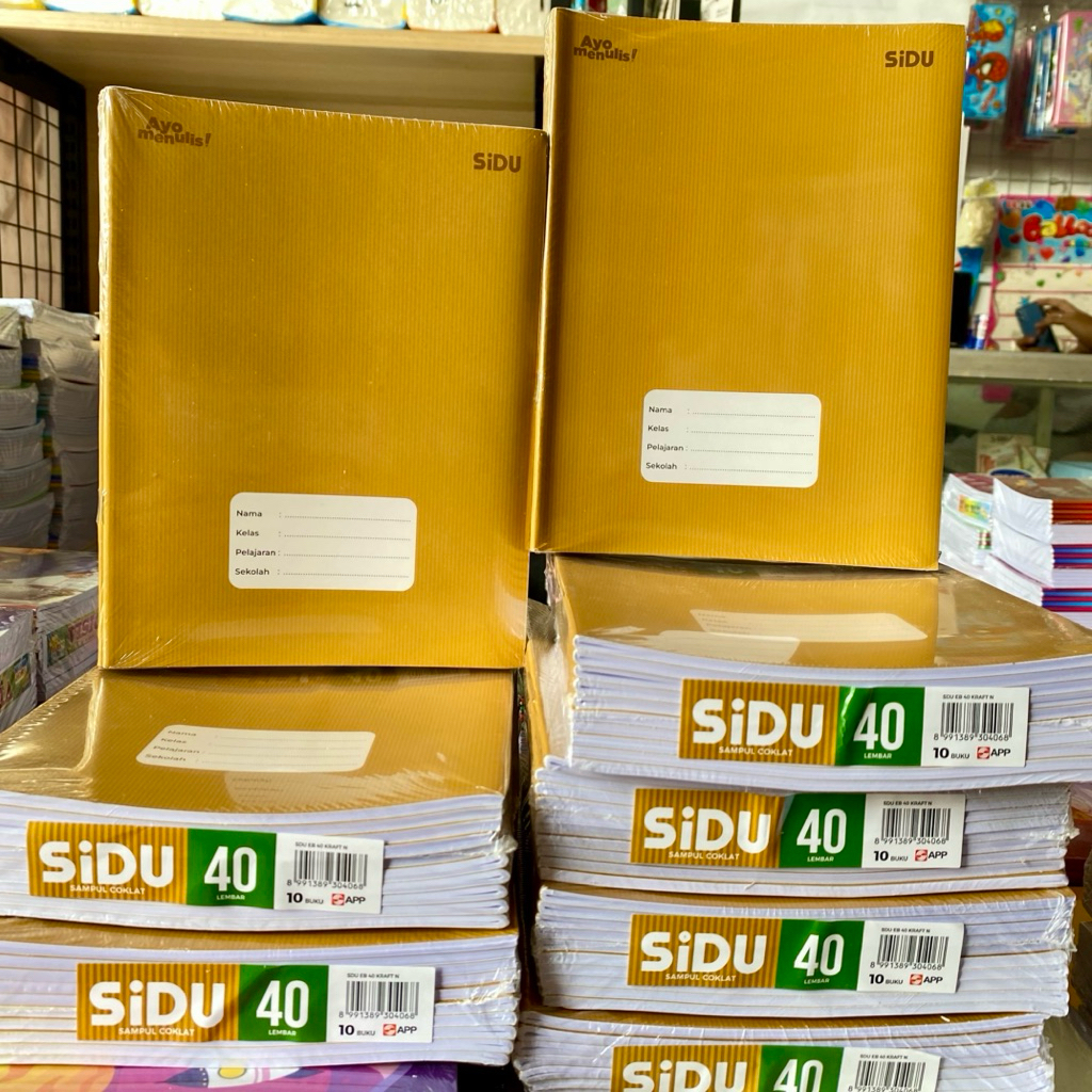 

10 BUKU SIDU 40 LEMBAR MOTIF KRAFT / BUKU TULIS MOTIF SAMPUL COKLAT MURAH