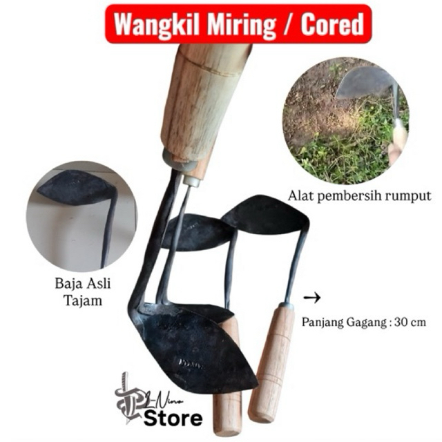 Wangkil Miring /Gathul Baja Asli /Pembersih Rumput/ kored rumput