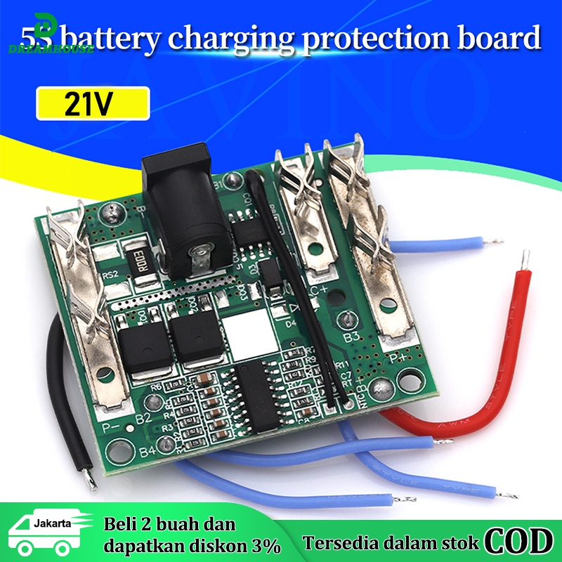 Modul BMS 5s 21V Bor cordless drill Proteksi Baterai Lithium 18650