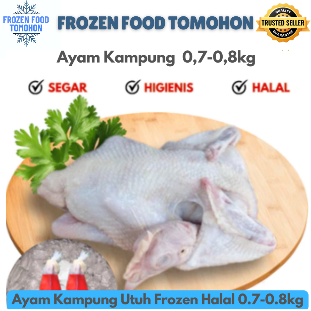 

Ayam Kampung Utuh Frozen Halal 0.7-0.8kg - Frozen Food Tomohon