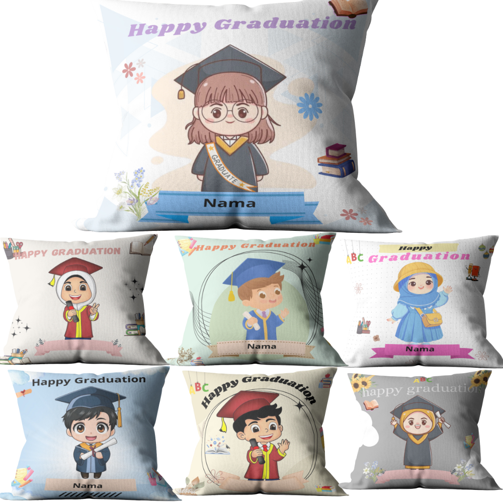 Etalase Produk: Bantal Wisuda Karakter Custom Nama by. shafiyyah sarban
