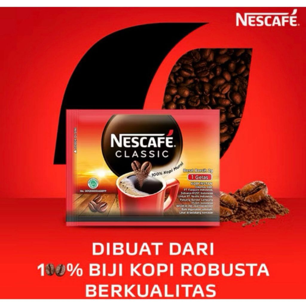 

Nescafe classic 2gr 10 pcs ( 1 renteng)
