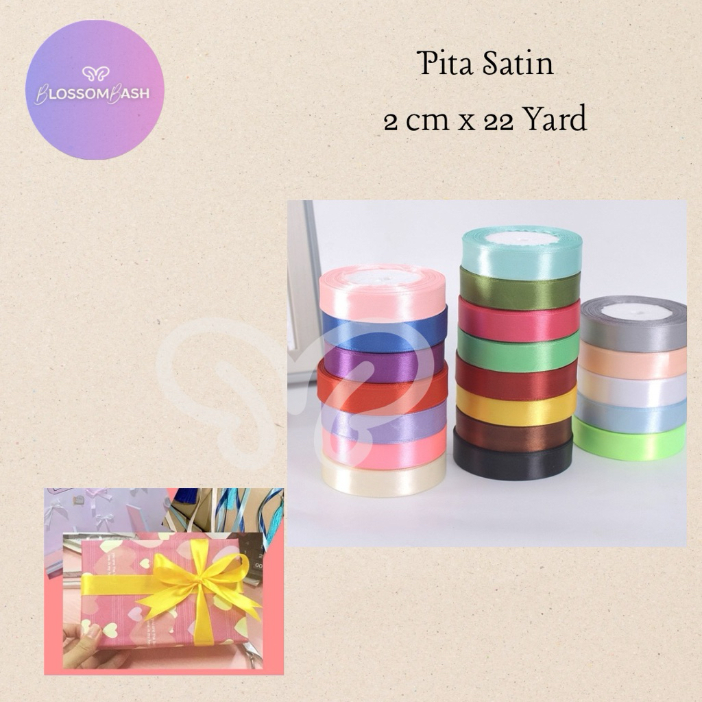 

[ Per Meter ] 2 cm / IMPORT QUALITY / Pita Satin / Pita Buket / Pita Korea / Satin Ribbon / Saten / Pita Kado