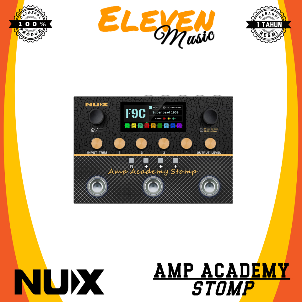 Nux Amp Academy Stomp Efek Gitar Preamp & Power Amp Combination Original