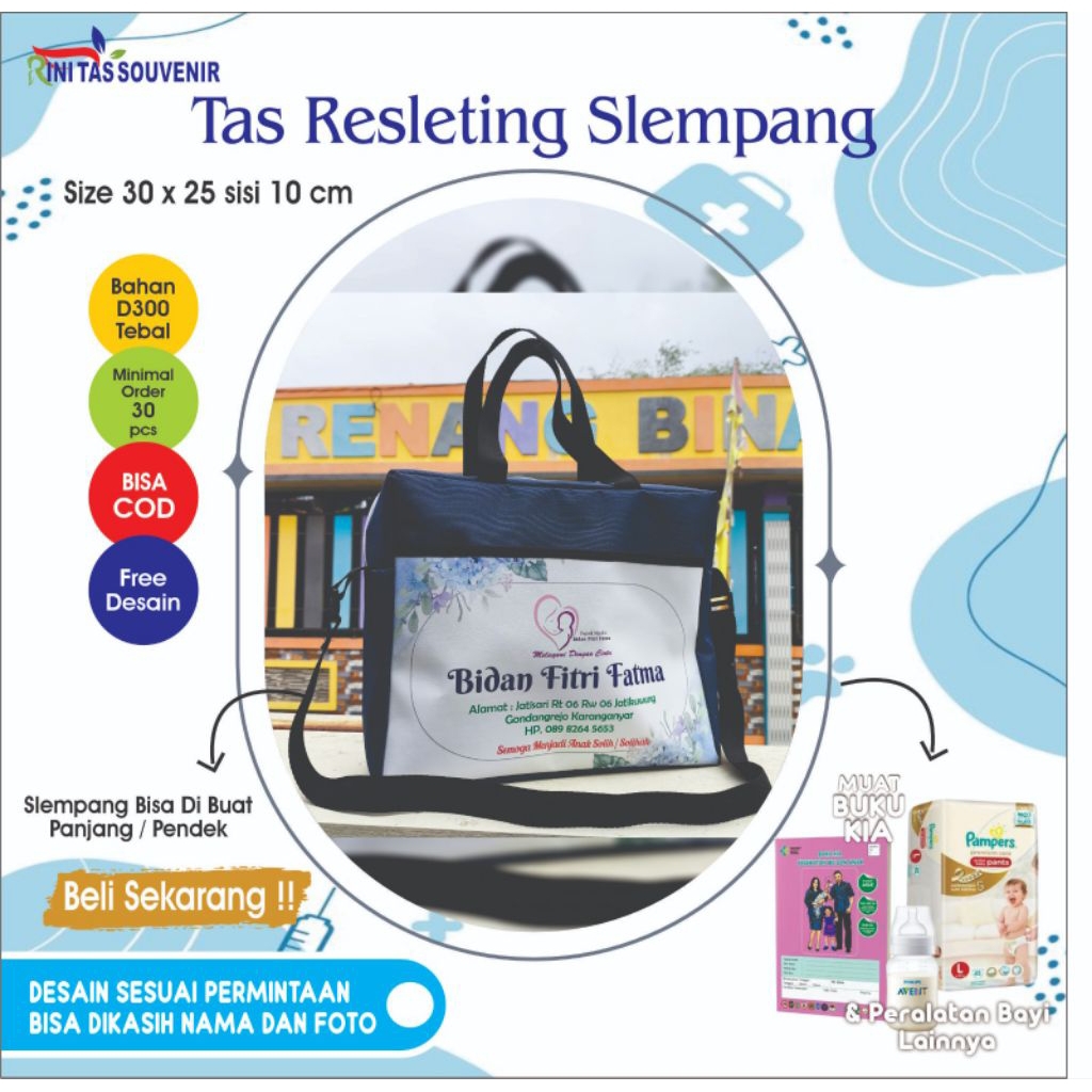 

TAS PARTUS BIDAN PREMIUM TAS POLYESTER PREMIUM TAS BIDAN KANTONG RESLETING SLEMPANG