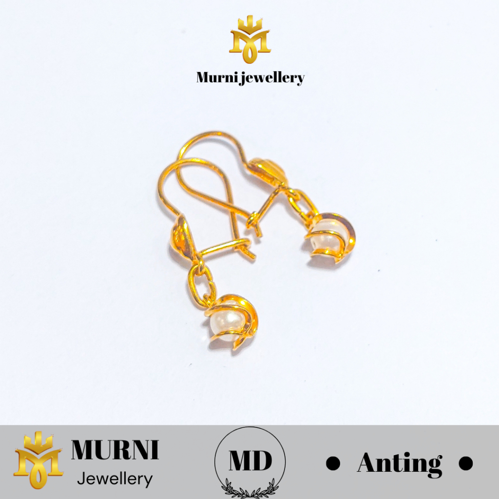 Anting Desi Bandul Mutiara Emas Muda Asli - Toko Emas Murni