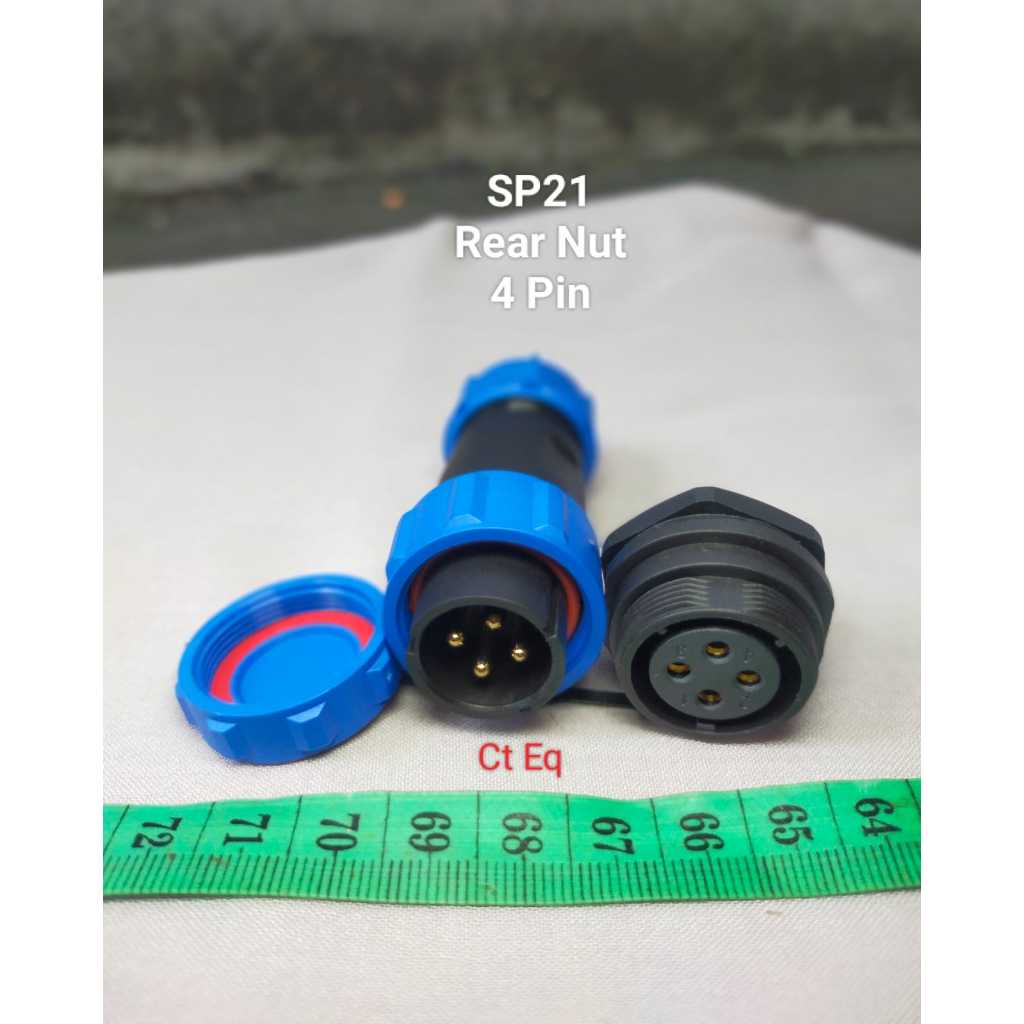 SP21 Rear Nut 4 Pin Plug n Socket IP68 Panel Mount Connector Steker connector 4 core