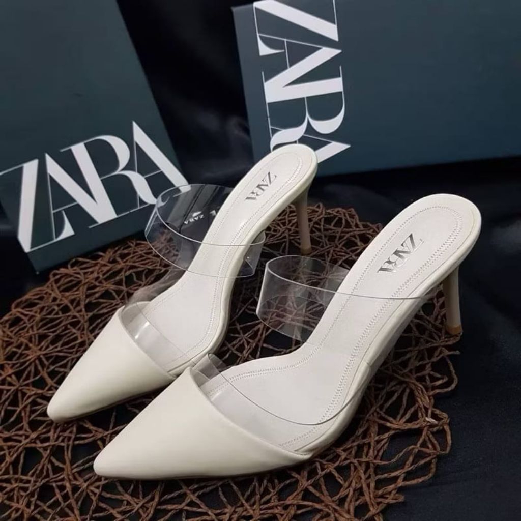 heels wanita putih 9 cm Zara heels pesta
