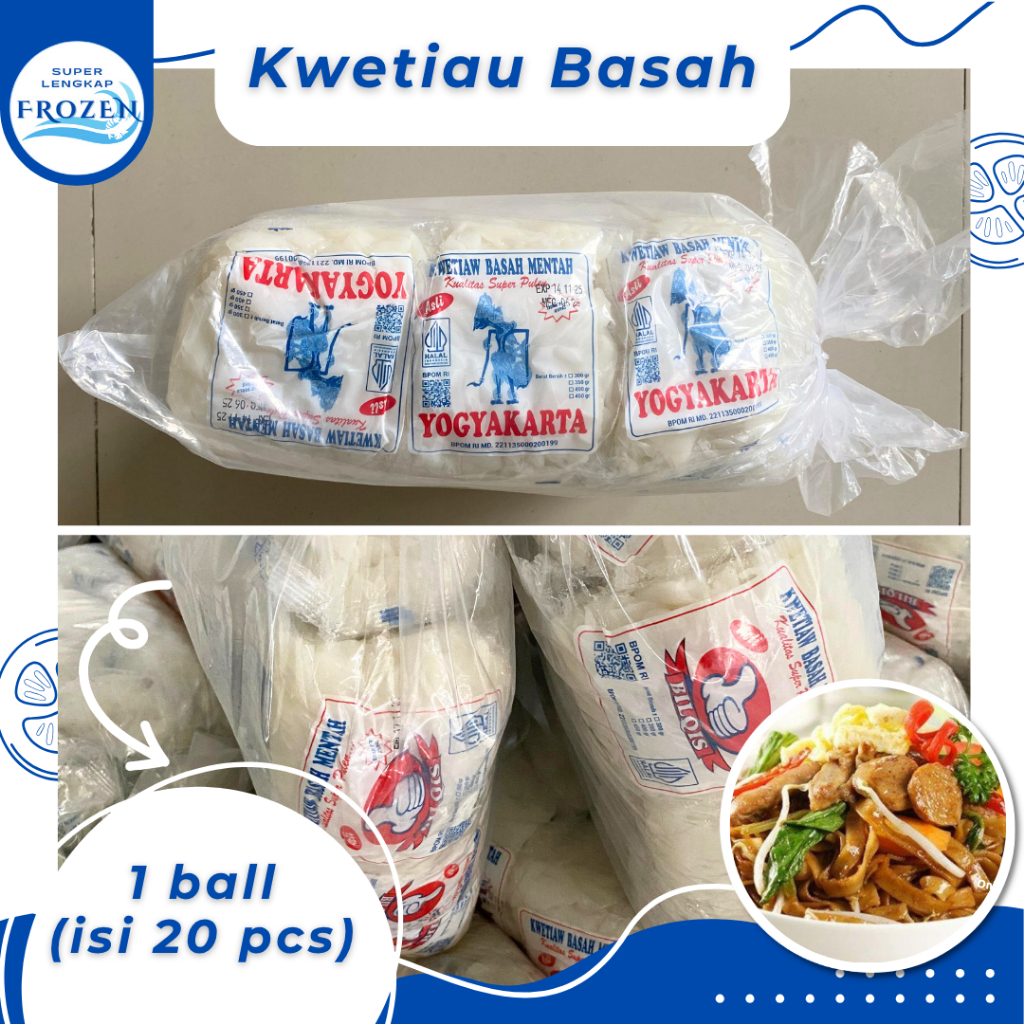

Kwetiau Basah Bilqis & Kwetiau Yogyakarta 1 ball isi 20pcs
