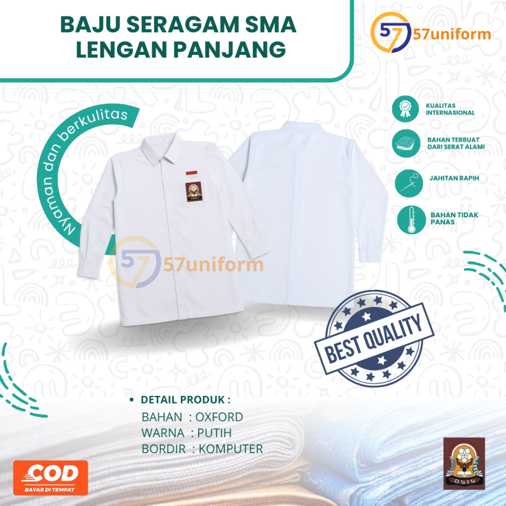 57 BAJU SERAGAM SMA LENGAN PANJANG MURAH | SERAGAM SMA MURAH BAJU SERAGAM SMA