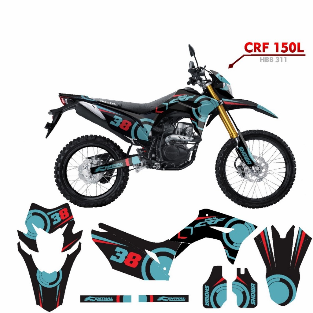 Decal Stiker CRF 150 L Dekal Variasi Sticker Striping Custom Full Body soft tosca 111