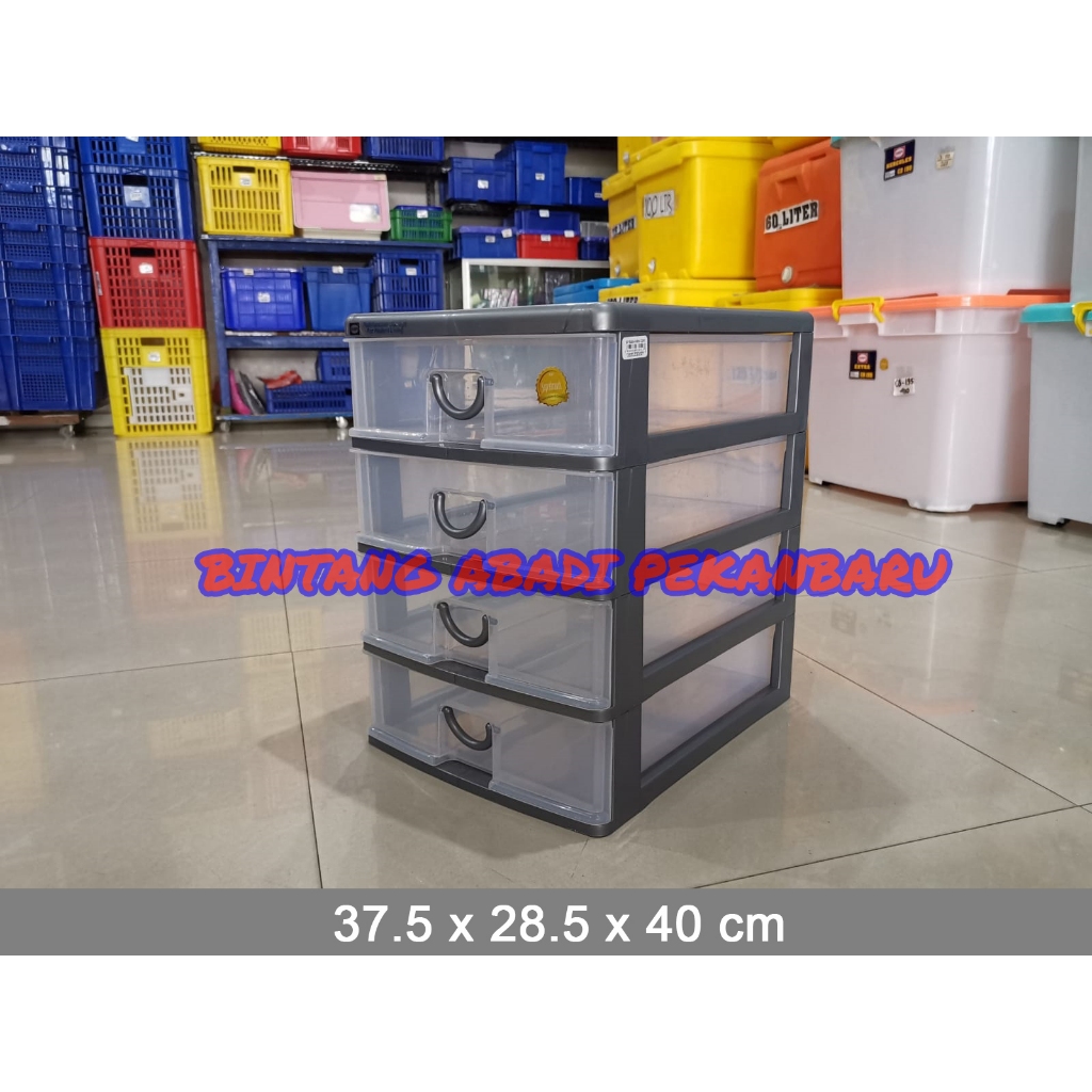 SHINPO MAXIM Laci Mini Container Susun 4 Tingkat SIP 355 S4 / Tempat Surat A4 F4 Rak Serbaguna