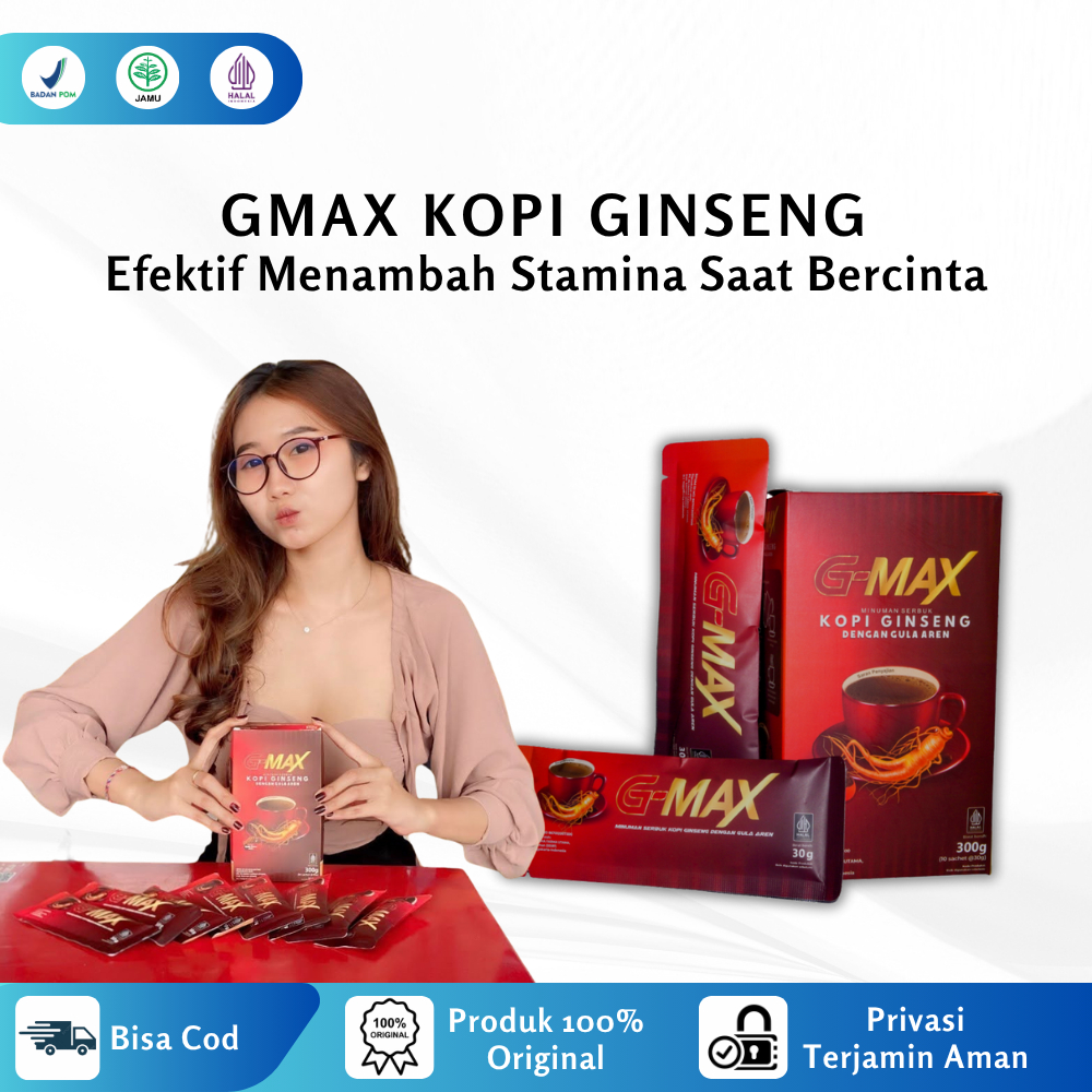 

G-max Coffee Ginseng Extra Gula Aren Kopi Stamina Pria Efektif Membantu Menambah Durasi Bercinta