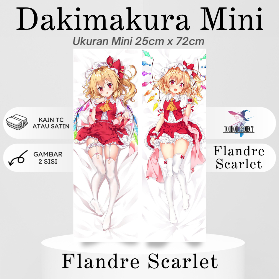 DAKIMAKURA Mini FLANDRE SCARLET Touhou Project - Sarung bantal Mini Waifu Anime Toho Project