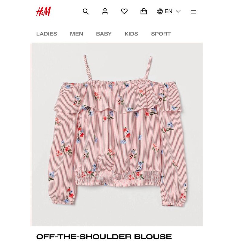 SALE HNM SABRINA BLOUSE FLOWER / BLOUSE DISKON ANAK