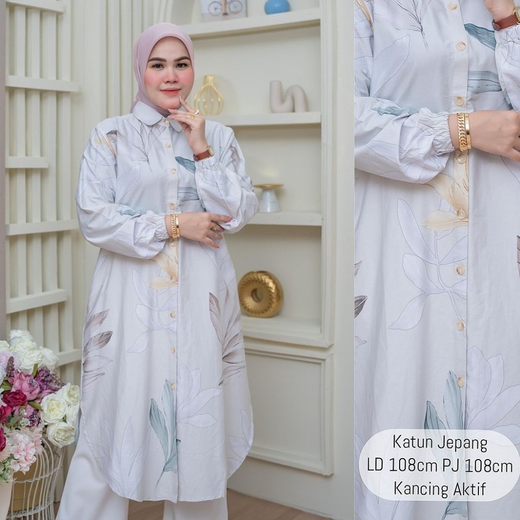 Tunik Katun Jepang Premium/Tunik Katun Wanita Terbaru/Tunik Katun Motif