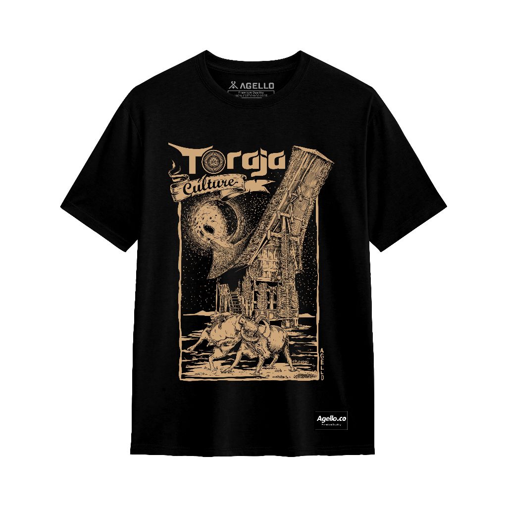 AGELLO Kaos Premium TORAJA CULTURE PENDEK / kaos toraja / kaos distro toraja / baju toraja