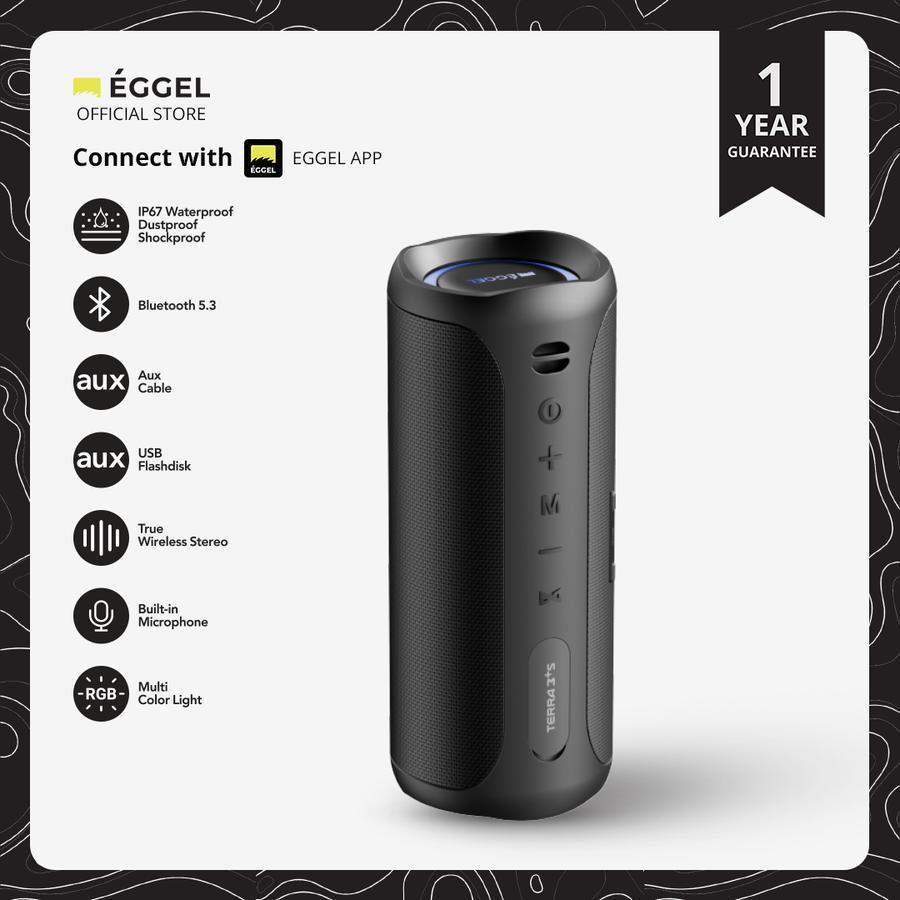 Speaker Bluetooth Eggel Terra 3 Plus S Waterproof with RGB Lights - Eggel Terra 3+S