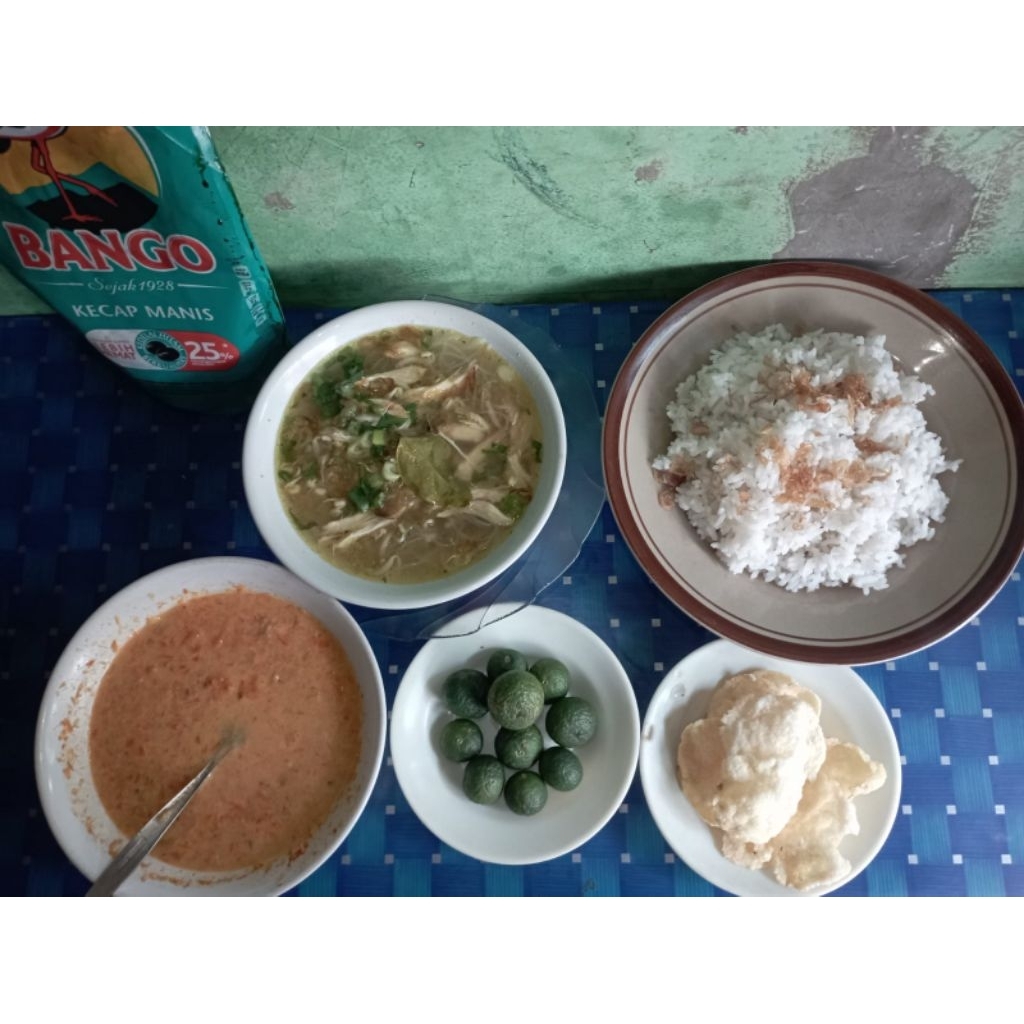 

nasi soto terpisah