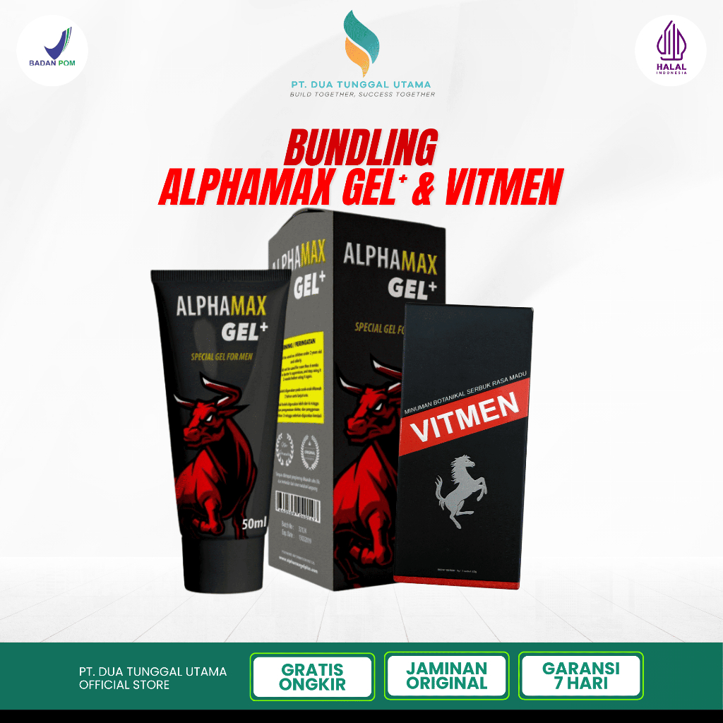 Bundling Alphamax Gel+ Vitmen Herbal Vitalitas Stamina Pria Dewasa BPOM