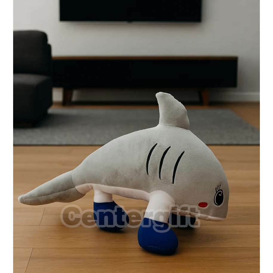 Boneka Anomali Tralalero Tralala Hiu Berkaki Boneka Brainrot Viral 45Cm