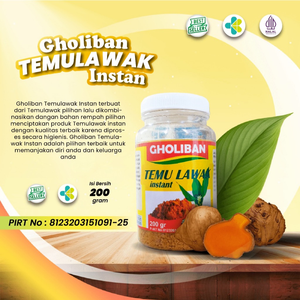 

Temulawak Instan / Seduh Gholiban 200 gr Kemasan BOTOL