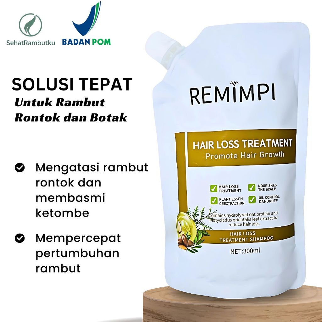 REMIMPI Hair Loss Treatment Shampoo Remimpi Original Penumbuh Rambut Shampo Anti KetombE