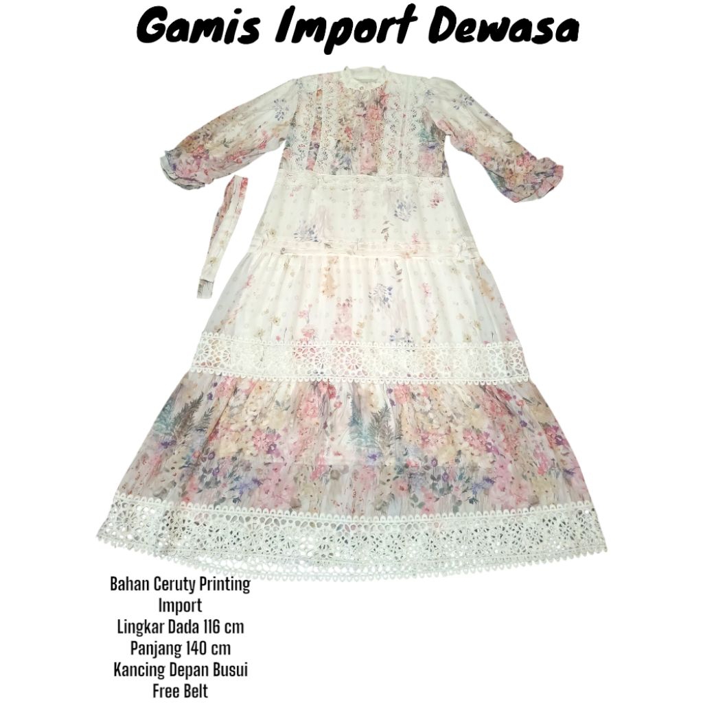 Gamis Meijiwang Dewasa / Gamis Dewasa Premium / Gamis Meijiwang Bahan Ceruty Premium