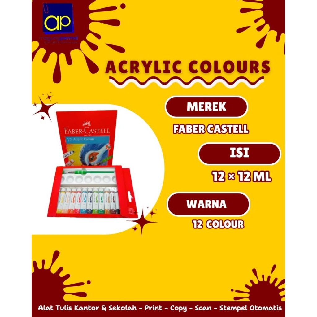 

Faber Castell Acrylic Colour Tube Set 12 Warna