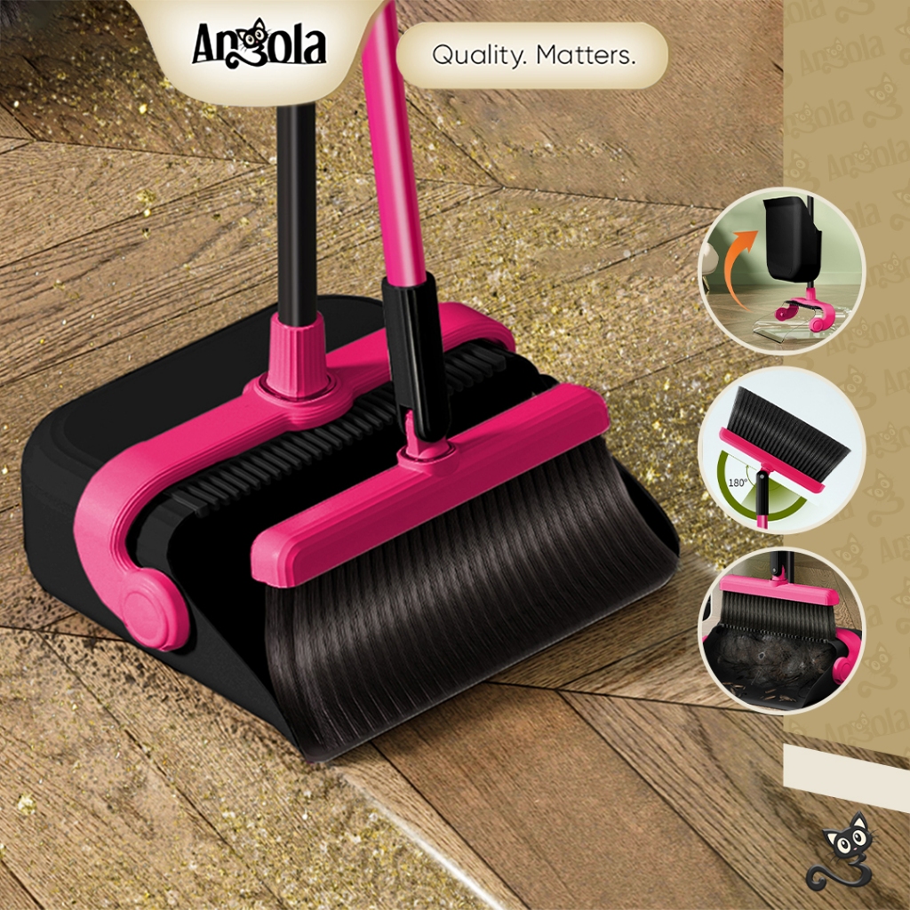 ANGOLA Set Sapu Pengki Lipat D70 Broom Set Dustpan / Alat Pembersih lantai / Kombinasi Sapu Pengki