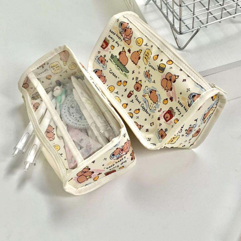 

Tempat Pensil Mika 2ruang, Pencil Case perlengkapan alat tulis sekolah kantor import