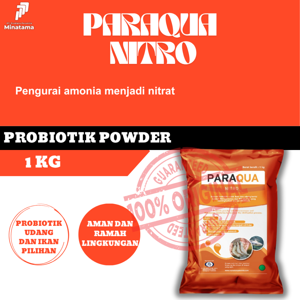 

PARAQUA NITRO (1 kg) Probiotik Ikan dan Udang - Untuk Proses Nitrifikasi