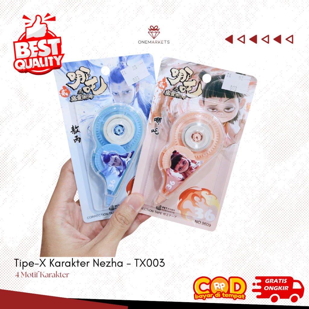 

Tipex Karakter Nezha / Tip X Kering Anime Aobing / Correction Tape Tipx Roll / Perlengkapan Alat Tulis Sekolah - TX003