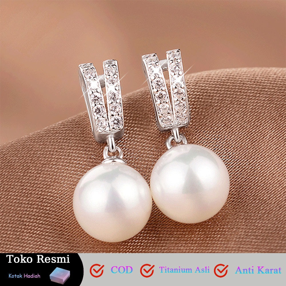 Antinganting Giwang Mutiara Antinganting Berlian Perhiaan Antinganting Wanita 925 Pera