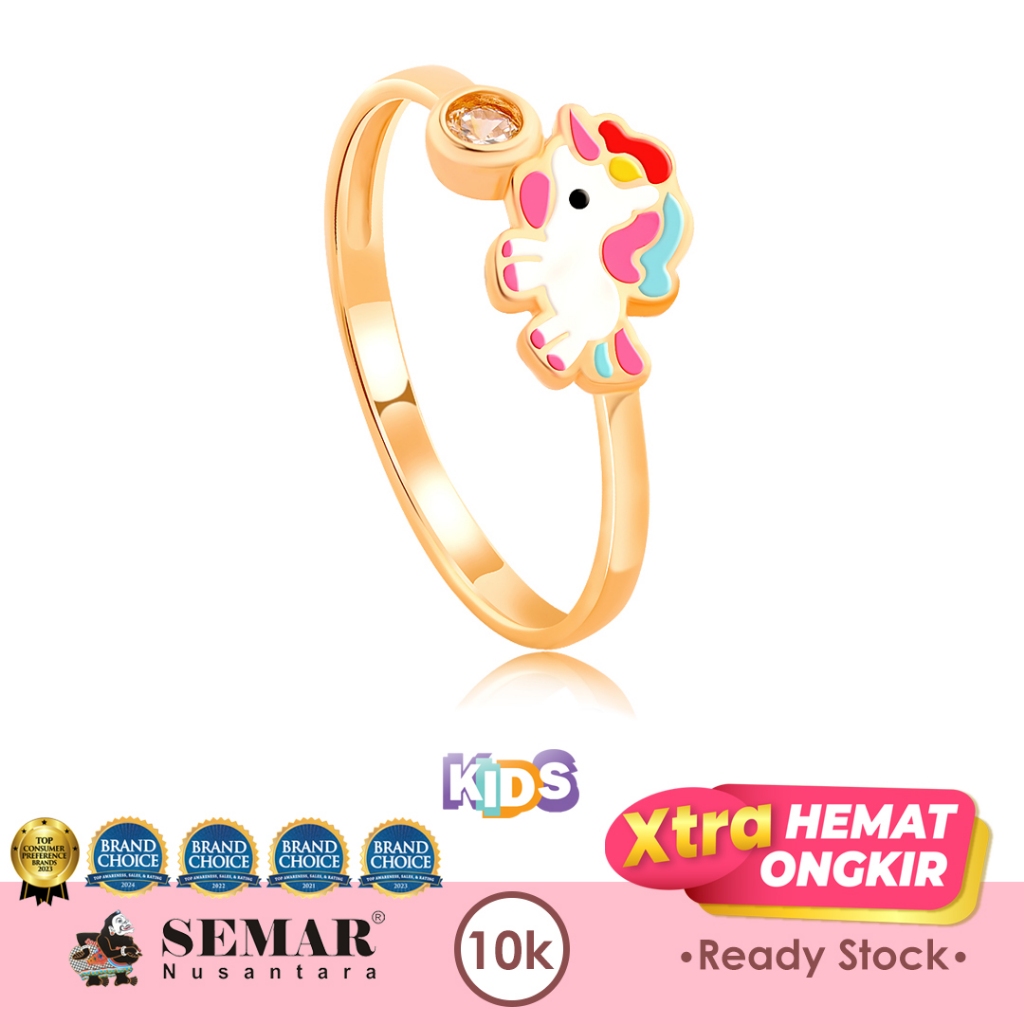 Cincin Emas Anak Baby Colour Unicorn Sweetie Belle Gold 10K Semar Nusantara