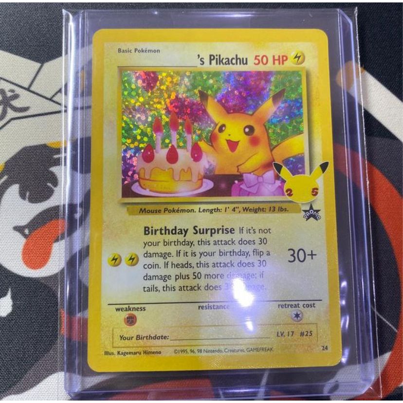 Kartu Pokemon TCG EN 25th Anniv Celebrations Classic Birthday Pikachu
