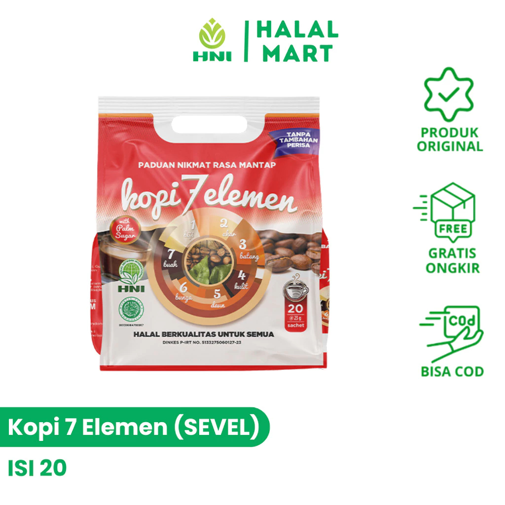 

KOPI 7 ELEMEN ORIGINAL Kaya Rempah Rempah / Kopi Herbal Jamu - HNI BPOM (ISI 20 Sachet)