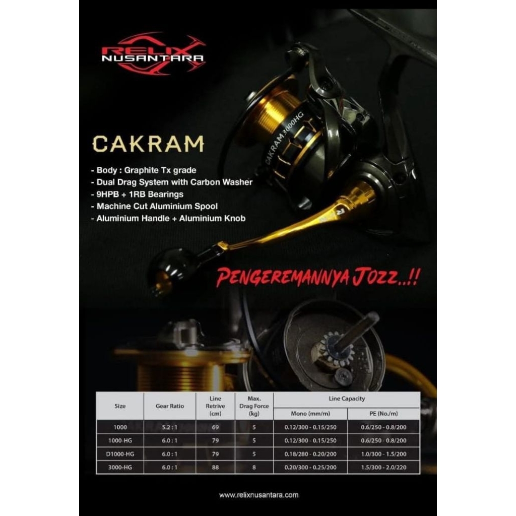 REEL RELIX NUSANTARA CAKRAM 1000 REEL SPINNING RELIX NUSANTARA CAKRAM 1000