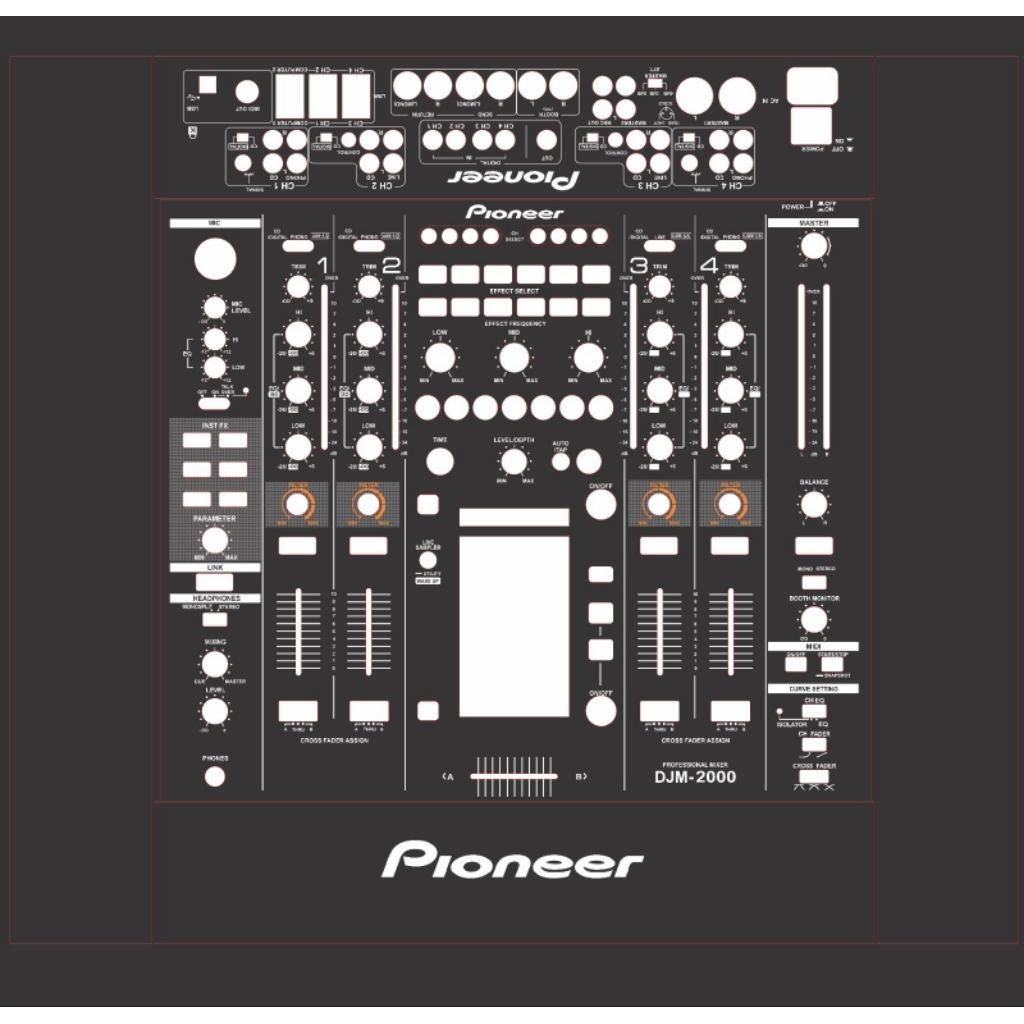 sticker pelindung alat DJ musik DJM-2000